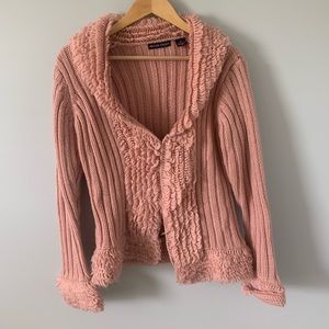 Derek Heart Pink Fluffy Knit Cardigan
